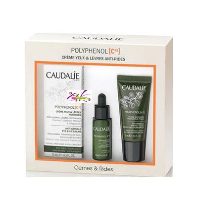 SET CAUDALIE POLYPHENOL C15 Anti wrinkles cream eyes & lips