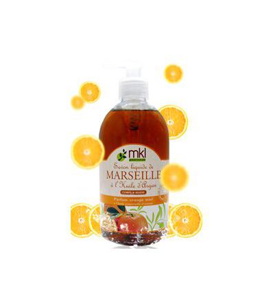 Savon de Marseille liquide Orange Miel & huile D'argan MKL
