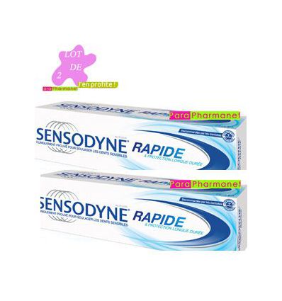 Sensodyne rapide dentifrice dents sensibles lot de 2 *75 ml