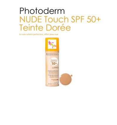 PHOTODERM NUDE TOUCH soin solaire SPF 50 perfecteur BIODERMA,