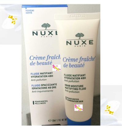 Crème Fraîche De Beauté 48 hr moisture mattifying fluid anti pollution Tube 50 ml NUXE