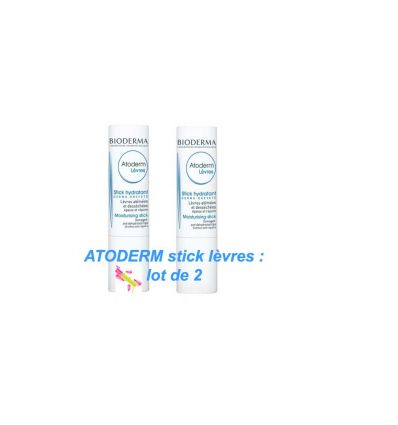 Atoderm lipstick pack of 2 sticks BIODERMA