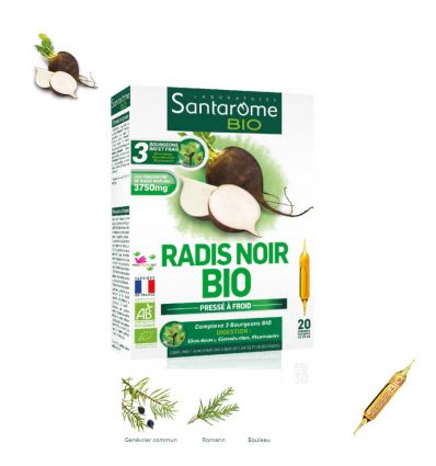SANTAROME BLACK RADISH juice ORGANIC 3750 mg, Complex DIGESTION