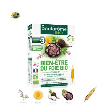 SANTAROME WELL-BEING ORGANIC LIVER, complexe hepatonic buds