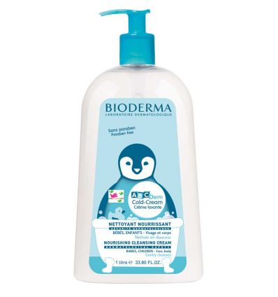 ABCDerm cold cream crème lavante nutri-protectrice Bioderma 1 litre
