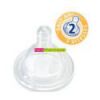 Teat silicone wide collar by 2 from 0 - 6 months flow 2 DODIE baby