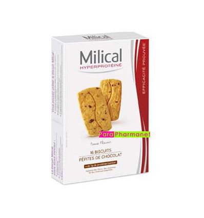 Biscuits Hyperprotéiné Pépites de Chocolat 16 biscuits Milical